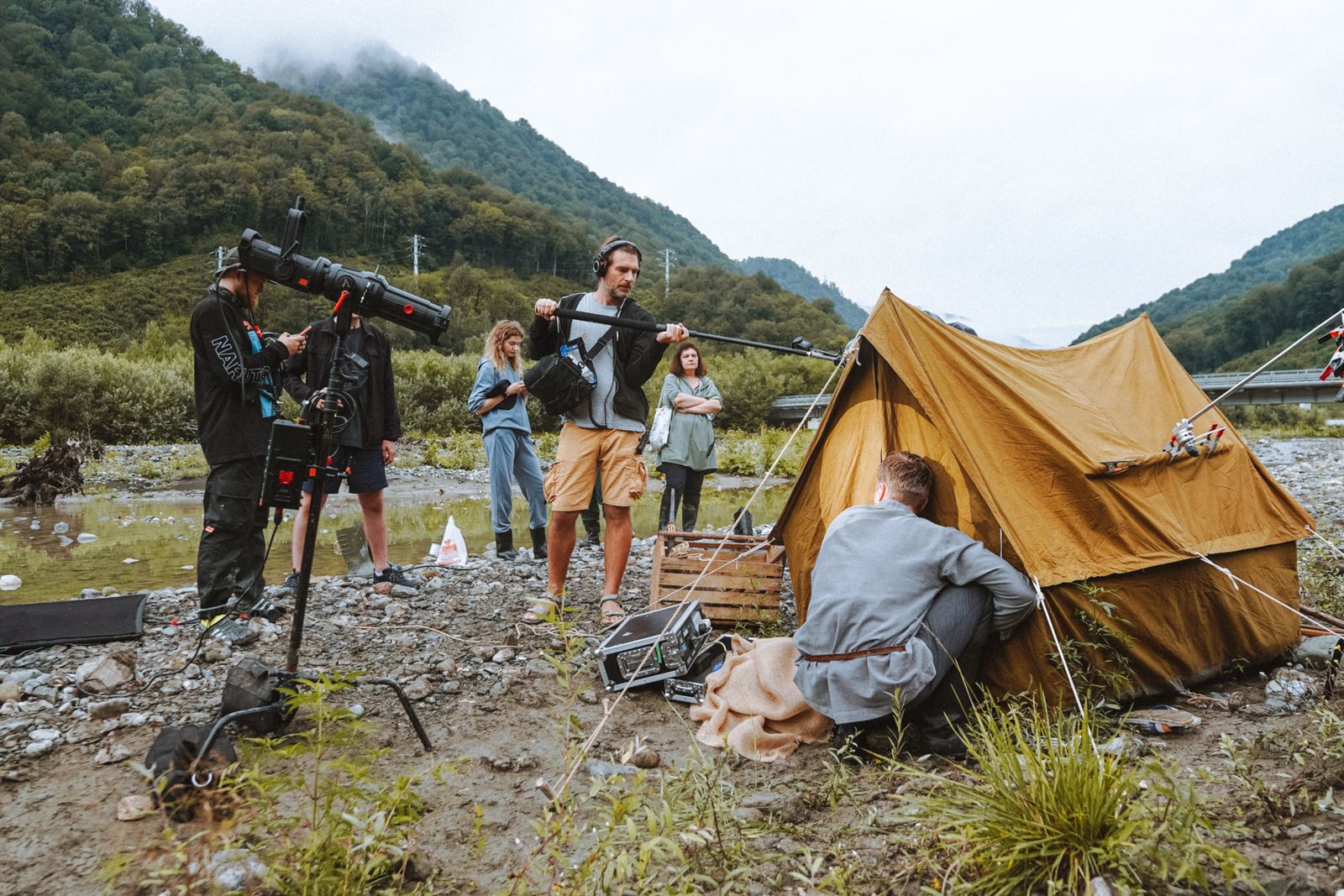 Film crew on location