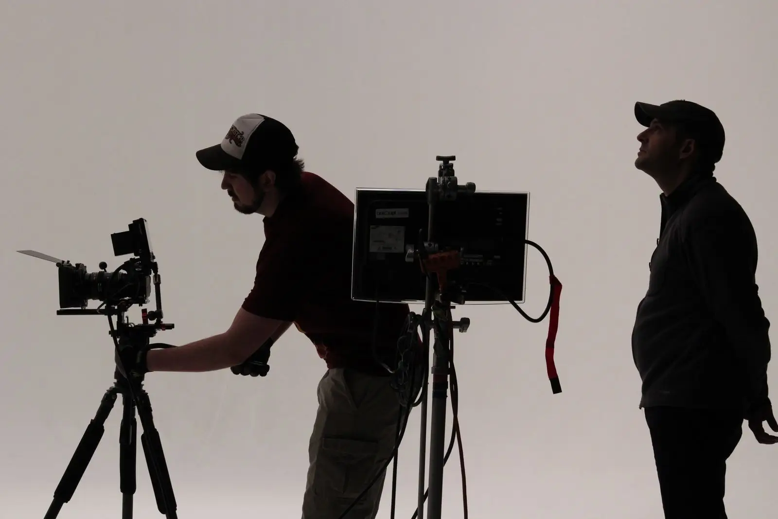 Film crew on set in studio