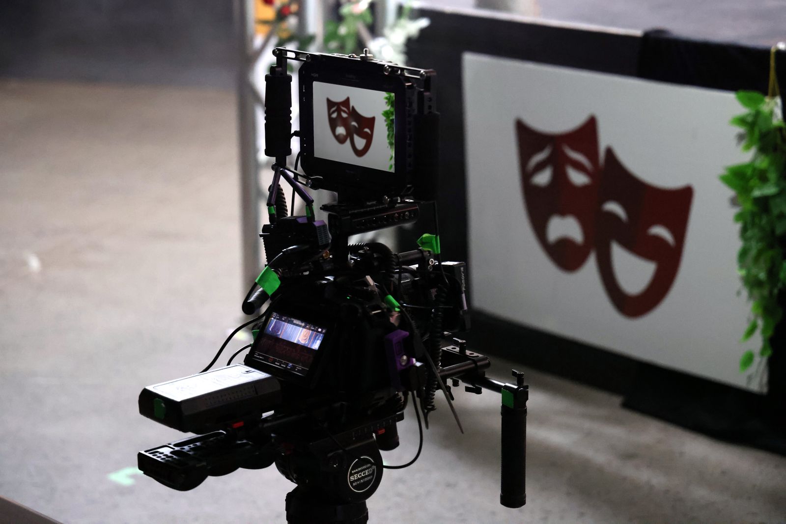 Film camera on set