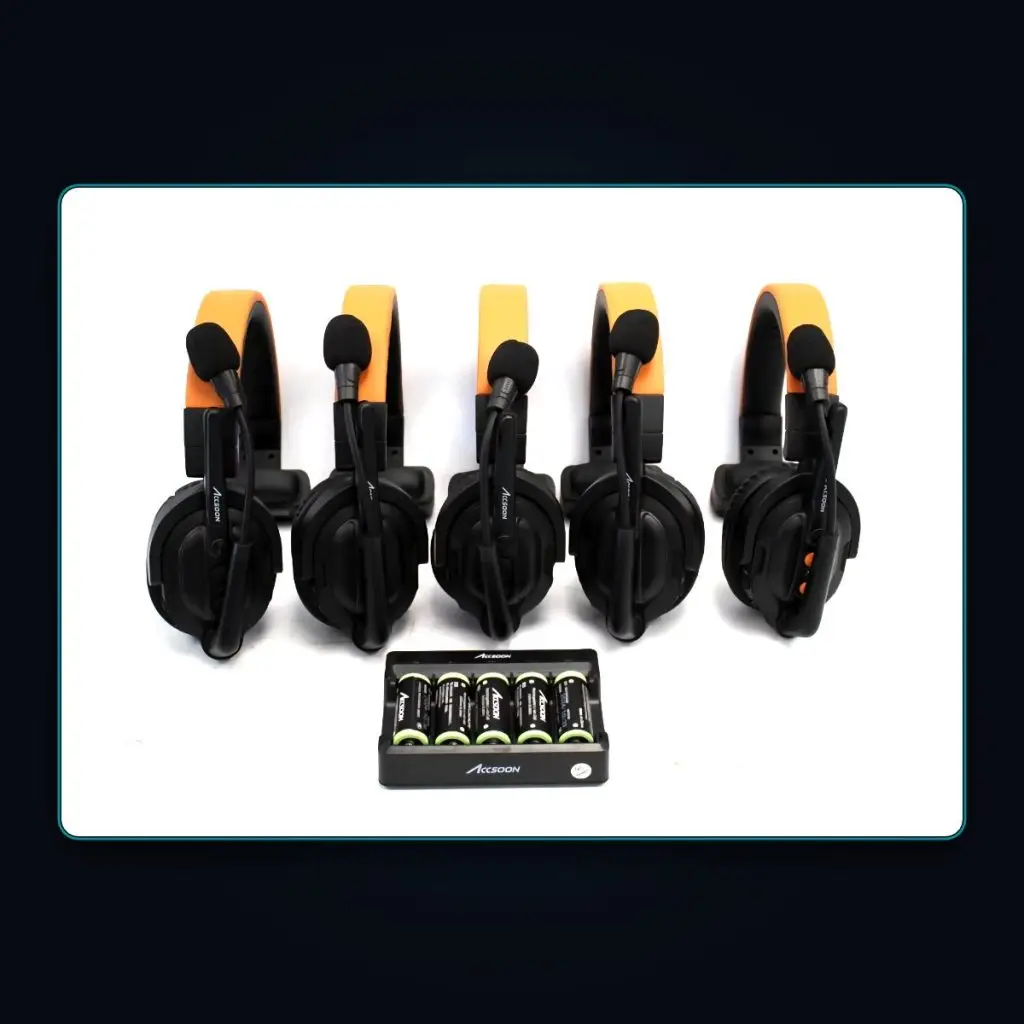 Accsoon CineView / ergonomic intercom headset system (black) — available to hire from RFPI