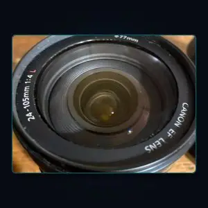 Canon 24-105mm EF lens — available to hire from RFPI